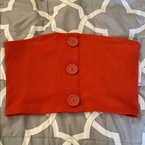 Vibrant orange crop top with buttons!!